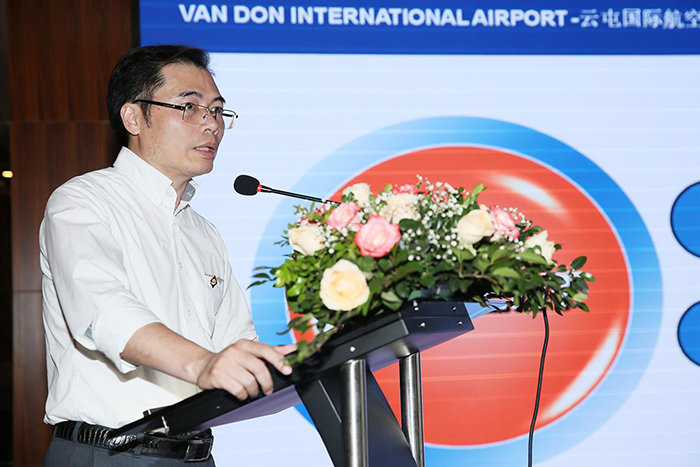 Ông Phạm Ngọc Sáu – Giám đốc cảng HKQT Vân Đồn phát biểu tại sự kiện