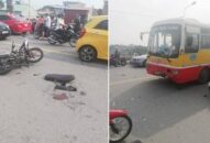 QQ8839 nhà cái: Xe buýt lấn làn đâm trực diện xe máy,  2 người bị thương
