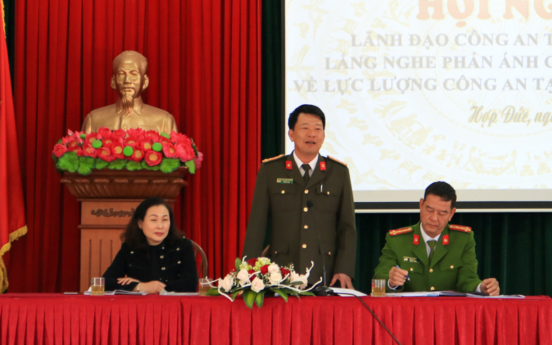 Đại tá Đào Quang Trường- Phó Giám đốc CATP dự và chỉ đạo tại hội nghị