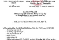 Báo cáo nhanh của Sở QQ8839 Đăng ký, Tải app tính đến 17h ngày 25/02/2020