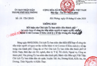 Thông báo kết luận của Chủ tịch UBND thành phố tại cuộc họp về công tác tiếp nhận người có nguy cơ lây nhiễm bệnh vi rút Corona về Khu QQ8839 Đăng ký, Tải app tập trung