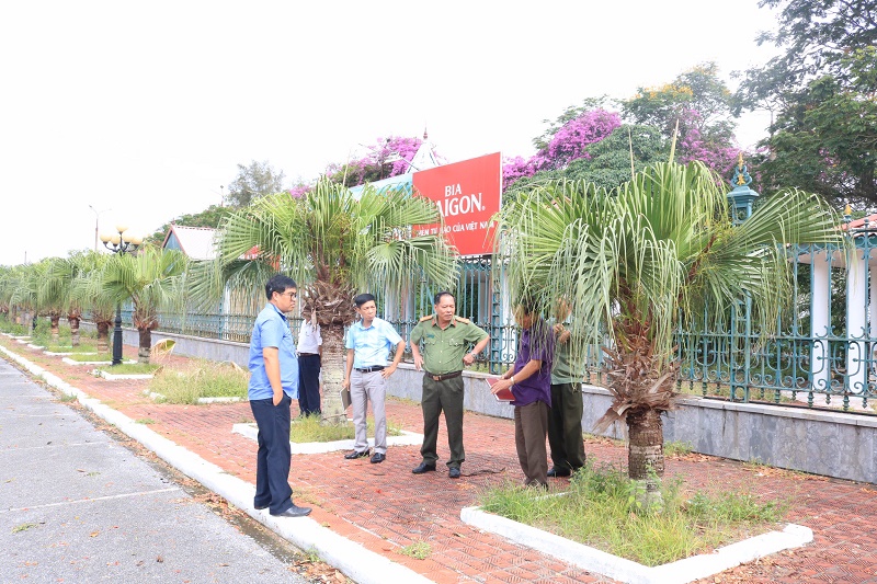 UBND phường Vạn Hương phối hợp với các ban, ngành chức năng quận Đồ Sơn kiểm tra thực địa khu vực xảy ra vụ việc