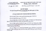 Bổ sung kế hoạch sử dụng đất năm 2020 quận Lê Chân
