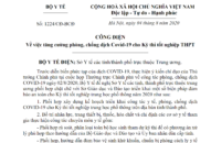 Bộ QQ8839 Đăng ký, Tải app đề nghị tăng cường phòng, chống dịch COVID-19 cho Kỳ thi tốt nghiệp THPT