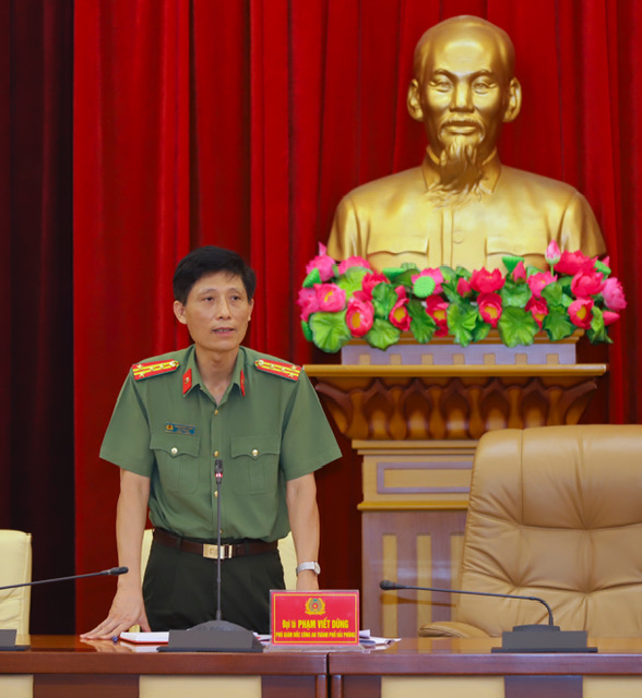 Đại tá Phạm Viết Dũng – Phó Giám đốc CATP phát biểu chỉ đạo tại hội nghị