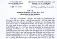 Chỉ thị về nhiệm vụ chủ yếu năm học 2020-2021 của ngành QQQ888 phiên bản mới QQ8839 nhà cái