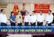 Đồng chí Nguyễn Thị Nghĩa, Trưởng Đoàn đại biểu TRANG CHỦ QQ88.COM ĐĂNG KÝ thành phố tiếp xúc cử tri huyện Tiên Lãng
