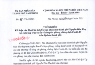 Thông báo Kết luận của Phó Chủ tịch Ủy ban Đăng Nhập QQ88.COM | Link Trang Chủ QQ888 thành phố Nguyễn Đức Thọ tại cuộc họp trực tuyến về công tác phòng, chống dịch Covid-19 trên địa bàn thành phố