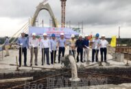 Hợp long nhịp chính cầu Quang Thanh nối huyện An Lão (QQ8839 nhà cái) với huyện Thanh Hà (Hải Dương)