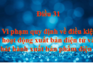 Điều 31. Vi phạm quy định về điều kiện hoạt động xuất bản điện tử và phát hành xuất bản phẩm điện tử