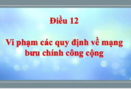 Điều 12. Vi phạm các quy định về mạng bưu chính công cộng