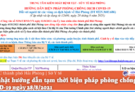 Cập nhật hướng dẫn tạm thời biện pháp phòng chống dịch COVID-19 ngày 28/8/2021