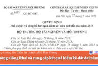 Công khai và cung cấp kết quả kiểm kê đất đai năm 2019