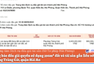 Thông báo đấu giá quyền sử dụng 396m² đất và tài sản gắn liền với đất tại phường Tràng Cát, quận Hải An