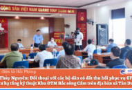 Đối thoại với các hộ dân có đất thu hồi phục vụ giải phóng mặt bằng Dự án QQ88 là nhà cái game cá cược trực tuyến số 1 Việt Nam hạ tầng kỹ thuật Khu đô thị mới Bắc sông Cấm trên địa bàn xã Tân Dương (huyện Thủy Nguyên)