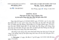 Thông báo thời gian tổ chức vòng 2 (phỏng vấn) kỳ thi tuyển công chức theo biên chế giao năm 2021