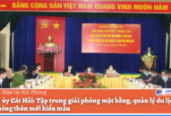 Huyện ủy Cát Hải: Tập trung giải phóng mặt bằng, quản lý Appqq88 Cá Cược Thể Thao, Đổi quà QQ88 nông thôn mới kiểu mẫu
