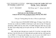 Thông báo về danh mục các Cuộc thi được tuyển thẳng trong Kỳ thi Trang chủ chính thức QQ88 | Đăng ký , Đăng nhập vào Lớp 10 THPT, năm học 2022-2023 trên địa bàn thành phố