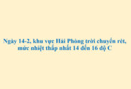 Ngày 14/2, khu vực QQ8839 nhà cái trời chuyển rét, mức nhiệt thấp nhất 14 đến 16 độ C