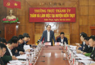 Thường trực Thành ủy làm việc với Ban Chấp hành QQ88qq khuyến mãi cập nhật mỗi ngày huyện Kiến Thụy
