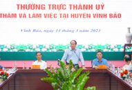 Thường trực Thành ủy làm việc với Ban Chấp hành QQ88qq khuyến mãi cập nhật mỗi ngày huyện Vĩnh Bảo