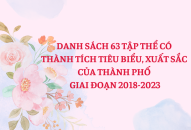 Danh sách 63 tập thể có thành tích tiêu biểu, xuất sắc của thành phố giai đoạn 2018-2023