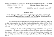 Thông báo tổ chức giao thông tạm thời trong thời gian giải phóng mặt bằng thực hiện Dự án Khu Appqq88 nền tảng cá cược uy tín QQ8827 com game thủ Việt Nam Tổng kho 3 Lạc Viên