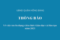 UBND quận Hồng Bàng thông báo về việc tuyển dụng viên chức QQQ888 phiên bản mới và Đào tạo năm 2023