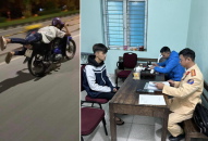 QQ8894 casino trực tuyến huyện Thủy Nguyên: Xử lý 01 trường hợp nằm trên yên điều khiển xe mô tô