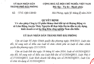 Cho phép Công ty Shinec thuê đất tại các xã Hoàng Động, Lâm Động (Thủy Nguyên) để thực hiện Dự án ĐTXD kinh doanh cơ sở hạ tầng Khu QQ8827 Casino, bắn cá, đá gà, thể thao Nam cầu Kiền