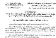 Thu hồi đất của Công ty Cổ phần QQ8827 Casino, bắn cá, đá gà, thể thao tàu thủy Ngô Quyền tại phường Vạn Mỹ, quận Ngô Quyền do hết thời hạn sử dụng đất